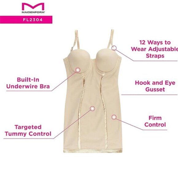 **Maidenform** Women's Convertible With Built-in Bra Fl2304 Shapewear - Picture 6 of 8